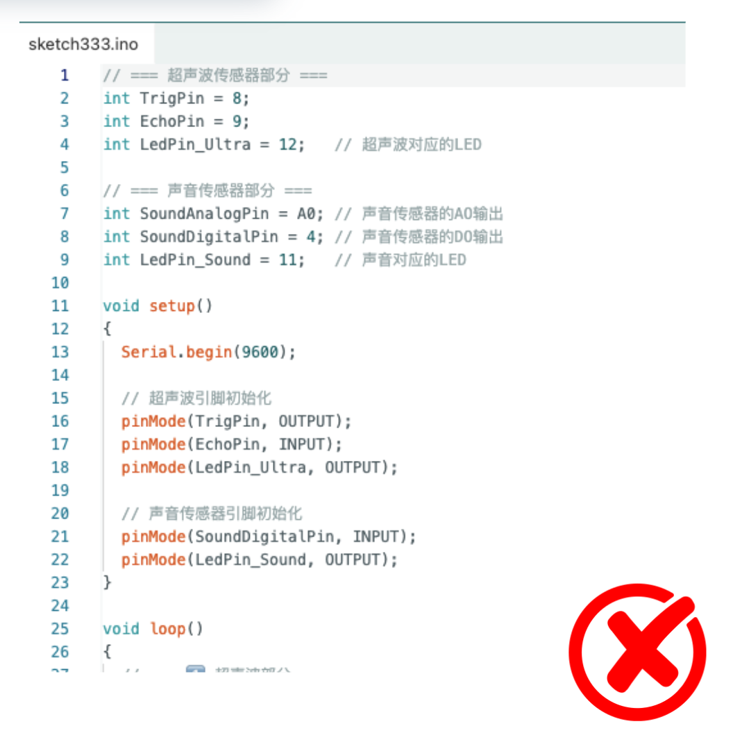 Tried to combine sensors manually, but the logic conflicted and caused repeated errors.